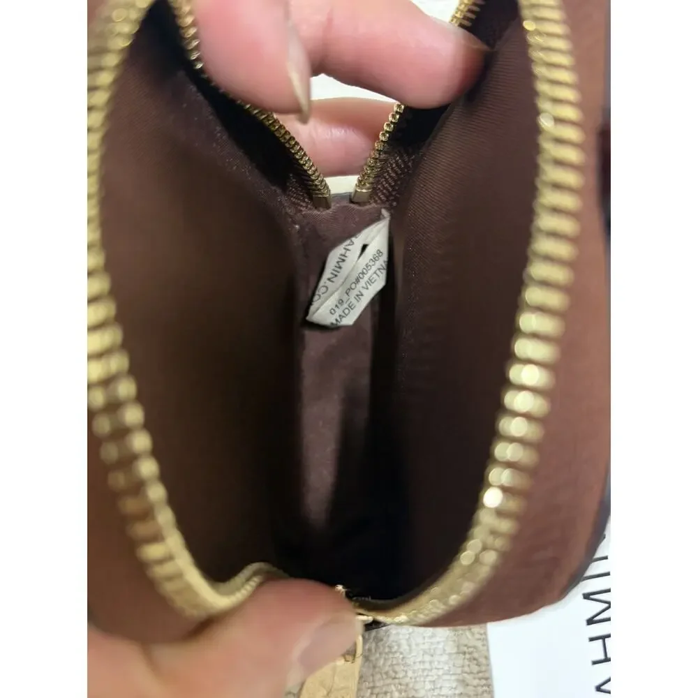 Brahmin Katelynn Brown Pecan Melbourne Leather Pouch Coin Purse